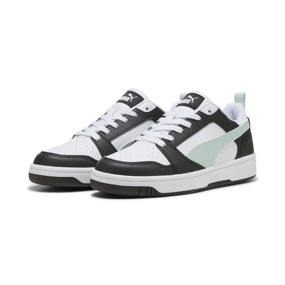PUMA UNISEX'S REBOUND V6 LOW SNEAKER, PUMA BLACK PEACEFUL BLUE PUMA WHITE, 8 US